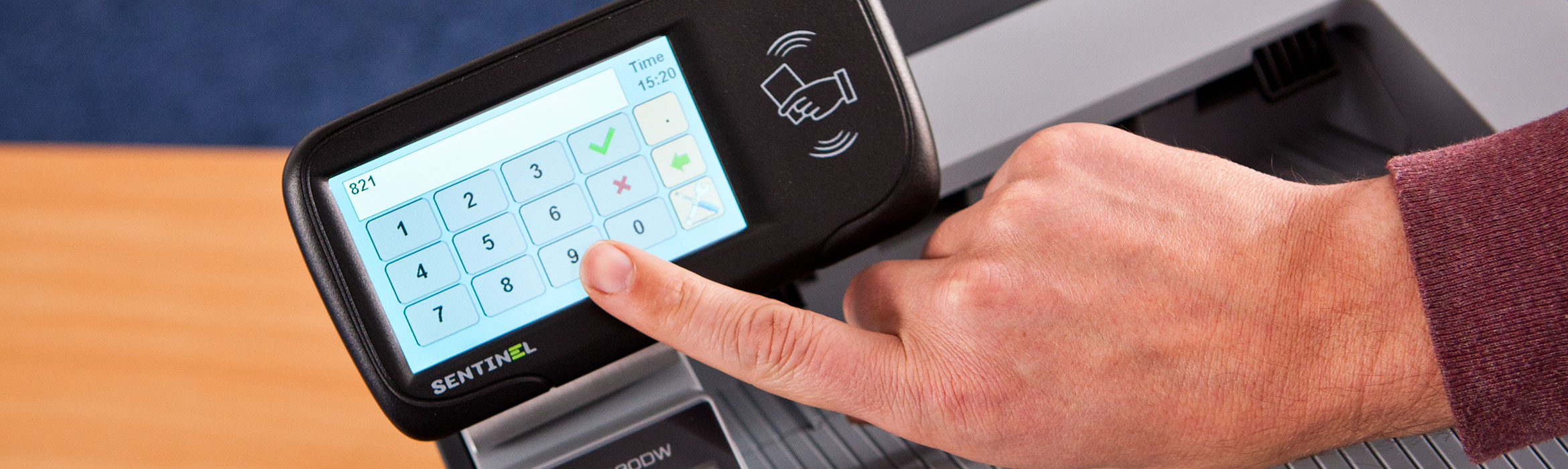 Customer logging into a Brother printer using