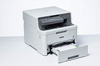 DCP-L3510CDW colour printer with paper tray open