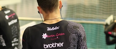 Team KGF rider getting rider for cycling race in Brother cycling kit
