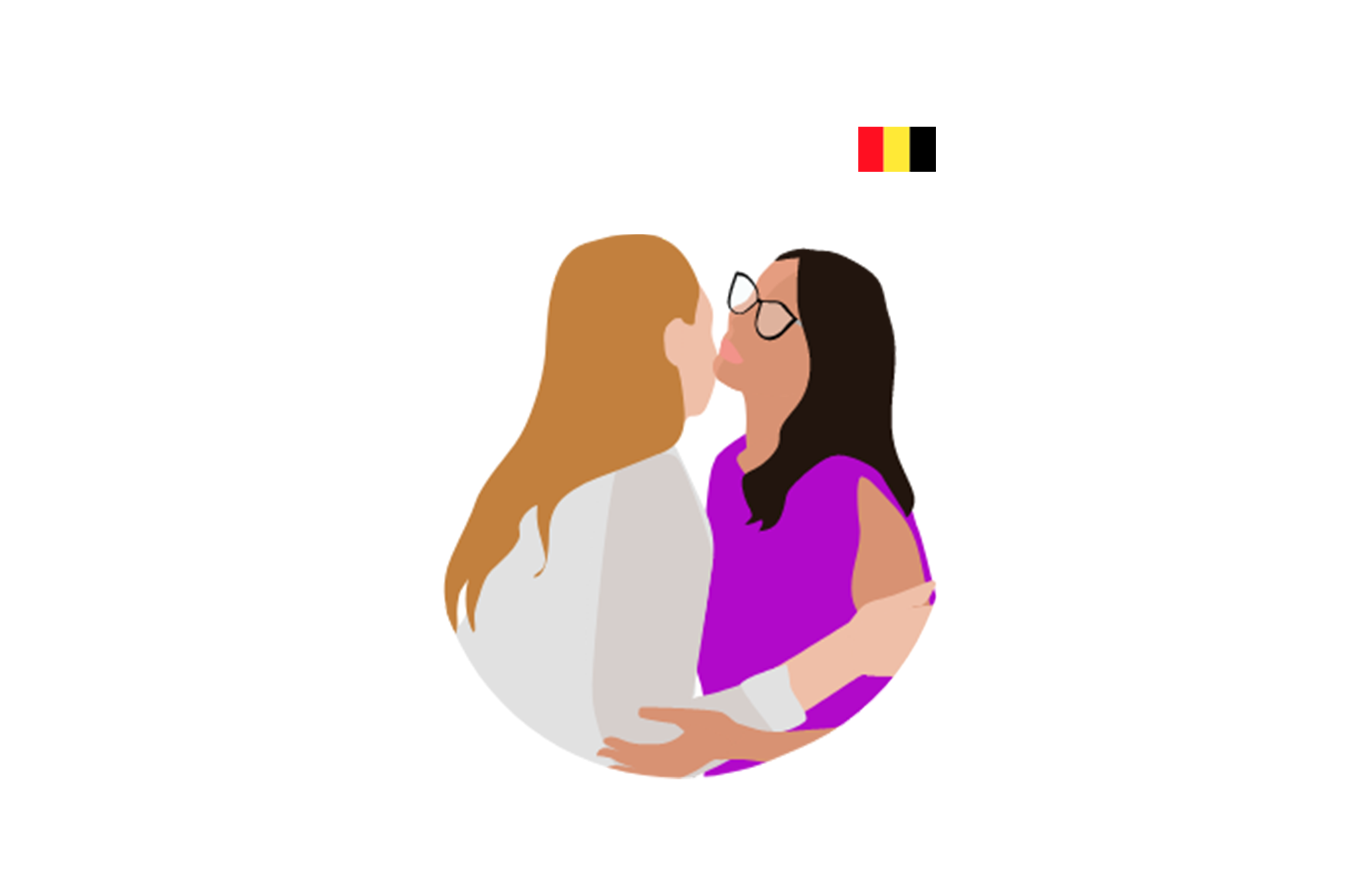 illustration of two women greeting